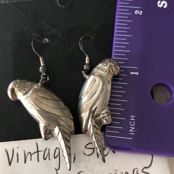 Sterling silver parrot earrings - Picture 3 of 3